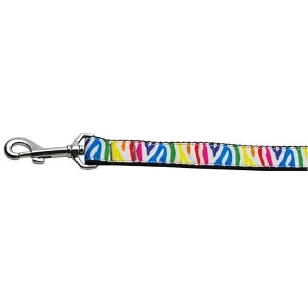 Unconditional Love Zebra Rainbow Nylon Ribbon Dog Collars 1 wide 6ft Leash UN787901
